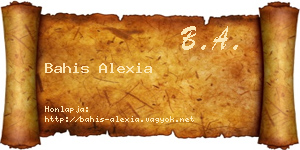 Bahis Alexia névjegykártya